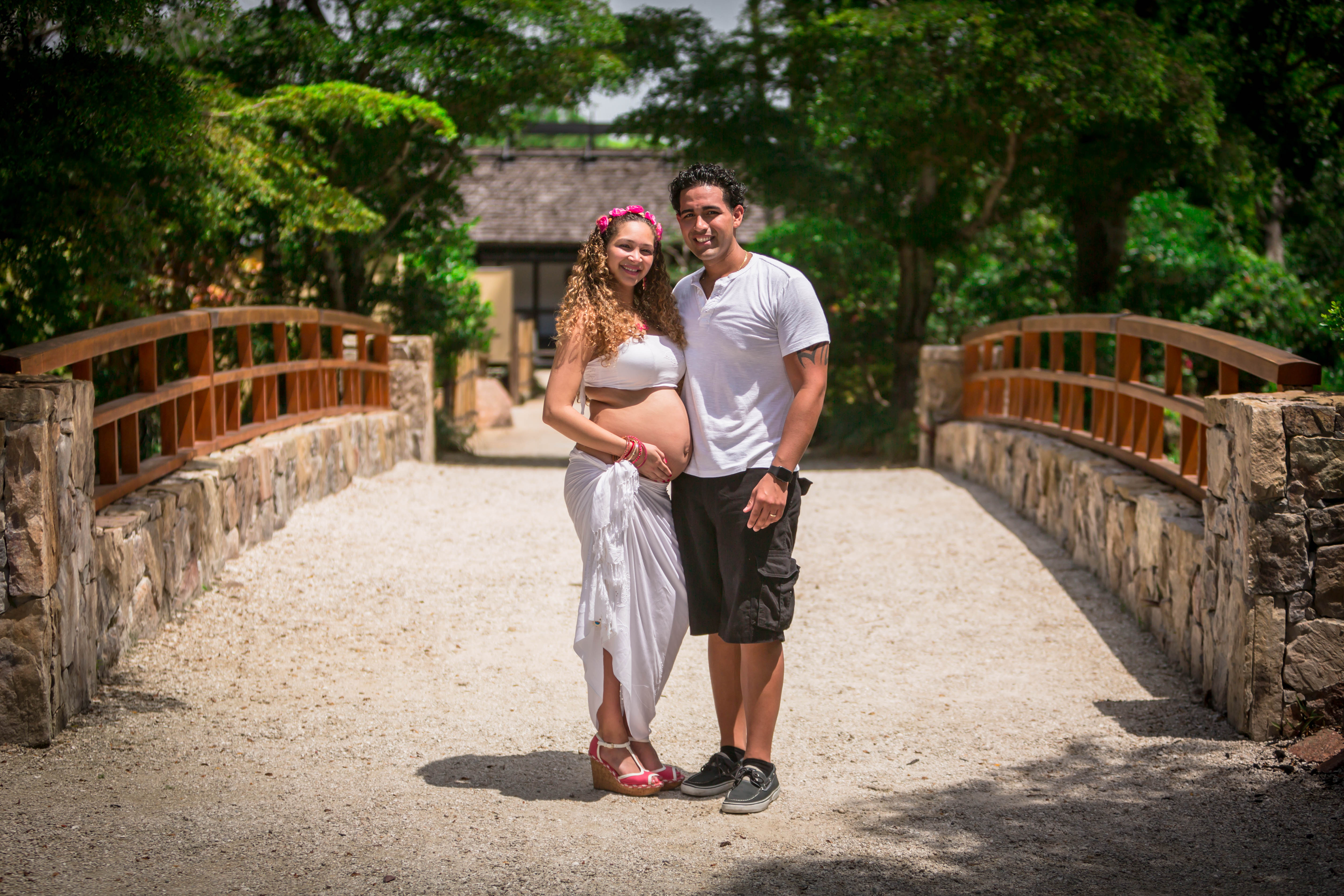 Alfredo Valentine Couture Bridal Photography Maternity Session at Morikami Japanese Gardens in Delray Beach, Florida