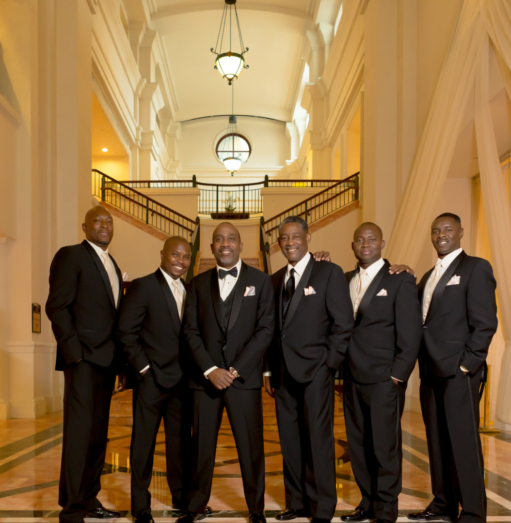 groom with groomsmen in lobby of Westin Colonnade Coral Gables Wedding by Alfredo Valentine Couture Bridal Photography